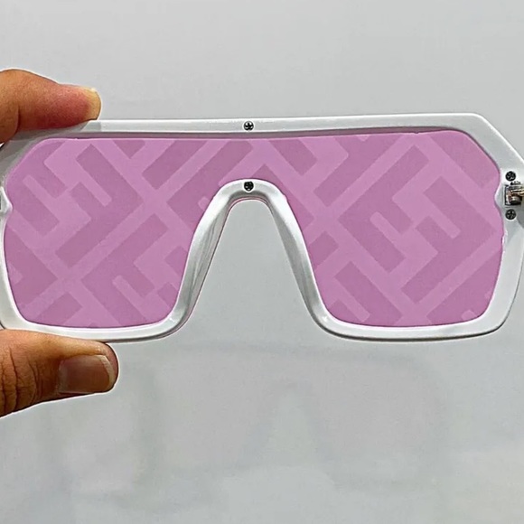 Pink malibu barbie gold aviator sunglasses goggle Fendi wild fox dollbaby sheild - Picture 2 of 4